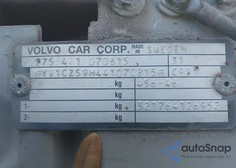 2004 Volvo Xc90 2.5T Awd из США, поврежденный, VIN YV1CZ59H441070815